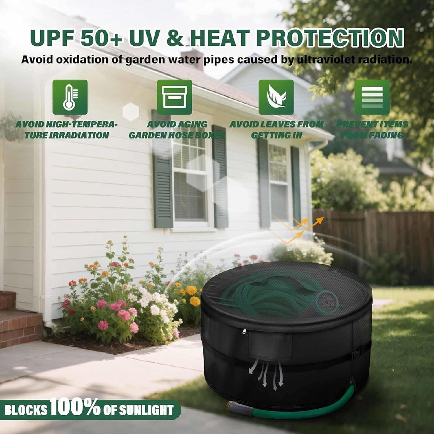 フルカバーコンパクトホースリール 10M FCH-10MP ホワイト【２年保証付き】:アイリスオーヤマ公式 アイリスプラザ通販｜JRE  MALLショッピング｜JRE POINTもおトクに貯まる・使える ホース 収納 45mの水道管を収容可能, ホースホルダージャー 排水口と通気口付き ホースバスケット で使い勝手良好 家庭用 車用