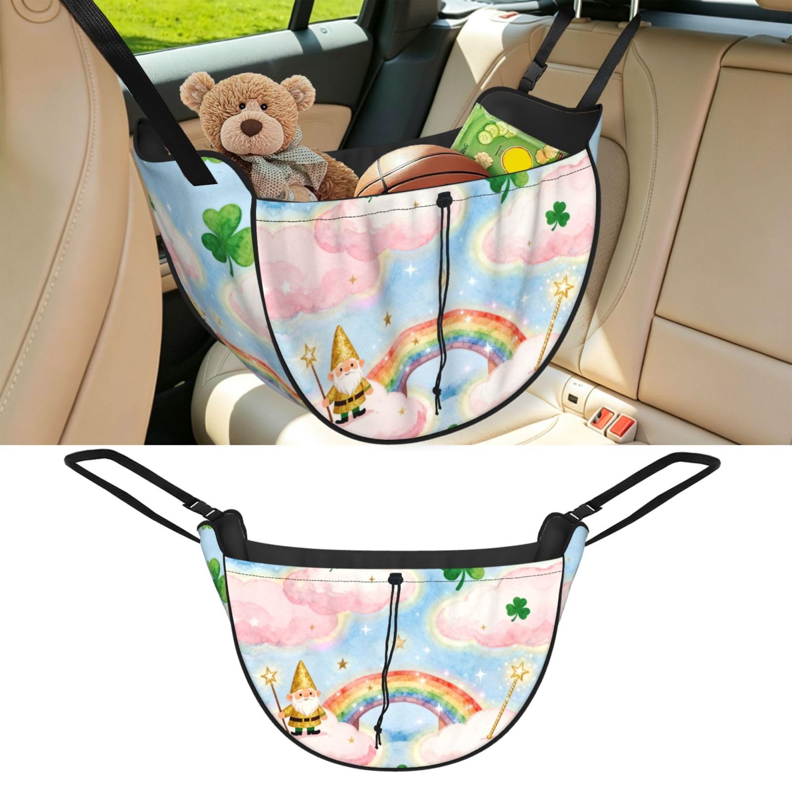 Cntdbu Black Dreamy Colors Car Seat Organizer-Backseat Storage Bag For Travel