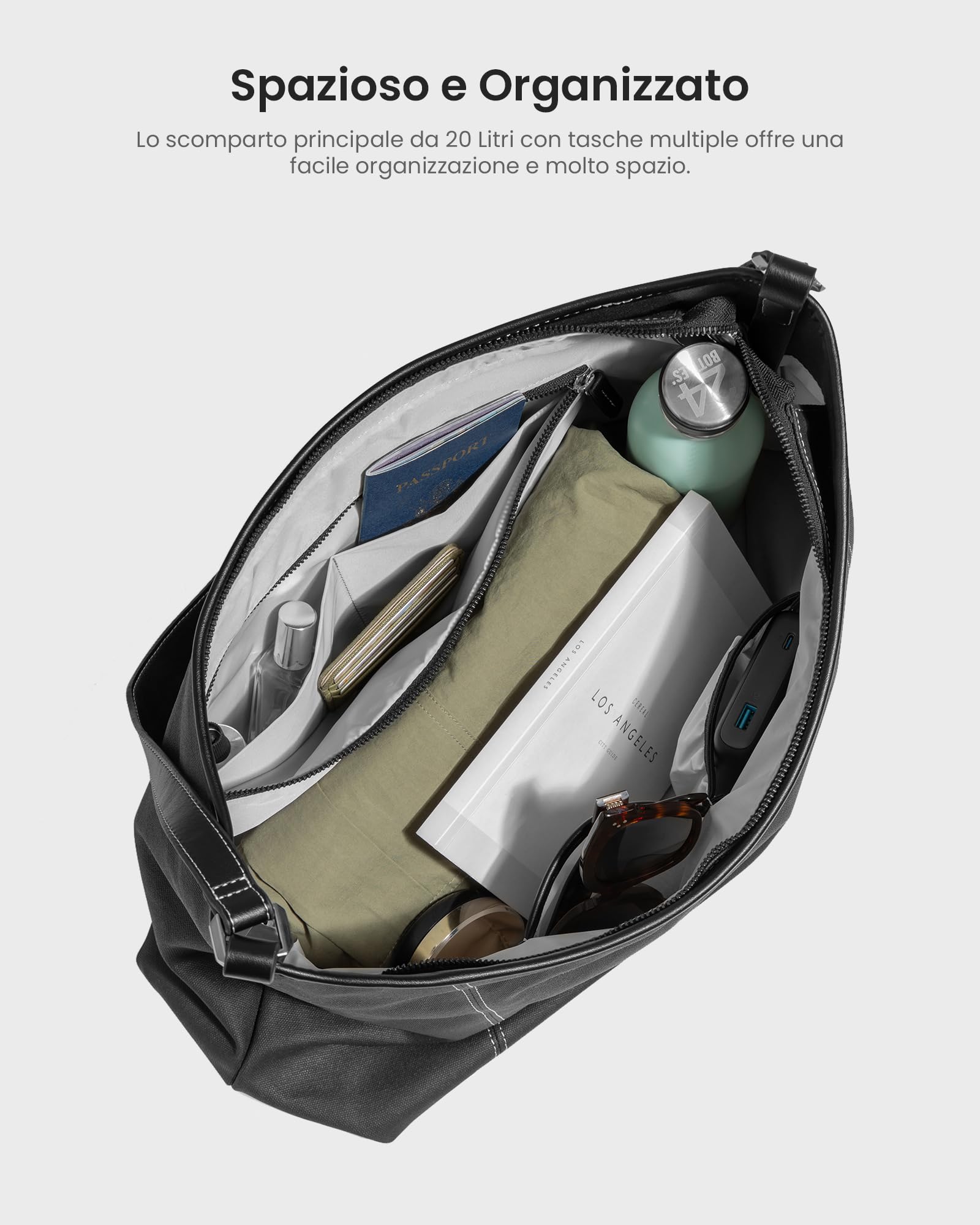 tomtoc Tote Bag, Borsa a tracolla 18L per Laptop con Custodia staccabile per Laptop da 15,6 Pollici, Perfetta per tutti i Giorni, i Viaggi, il Lavoro, il Weekend