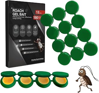 - 12 Pack Cockroach Gel Bait, Highly Effective Roach Gel Bait Indoor Infestation Solution, Fast Acting Cockroach Killer Indoor Home Kitchen Use, Easy to Apply & No Mess Roach Bait, Long-Lasting