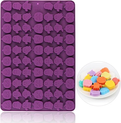 Miniatura 8 de Moldes de caramelo de chocolate, 76 cavidades en forma de árbol y pan de jengibre, bandeja de silicona de grado alimenticio para galletas de perro o