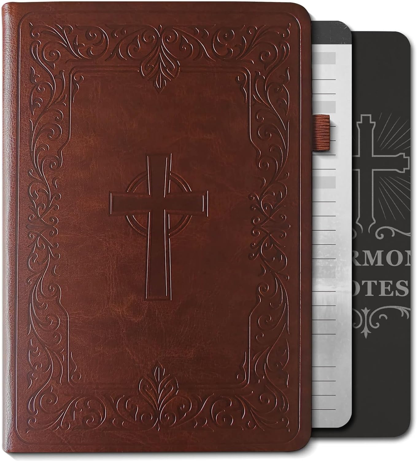Christian Bible Journal for Men – Premium Eco-Leather Undated Bible Study Notebook, Devotional & Prayer Journal | Perfect Christian Gift for Men | Ideal for Graduation, Pastor, Baptism & Church