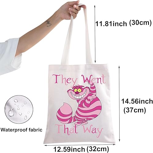 Miniatura 2 de BWWKTOP Cheshire - Bolsa de maquillaje cosmético para gatos, regalos para fanáticos de la película, con cremallera para mujeres y niñas (Went That