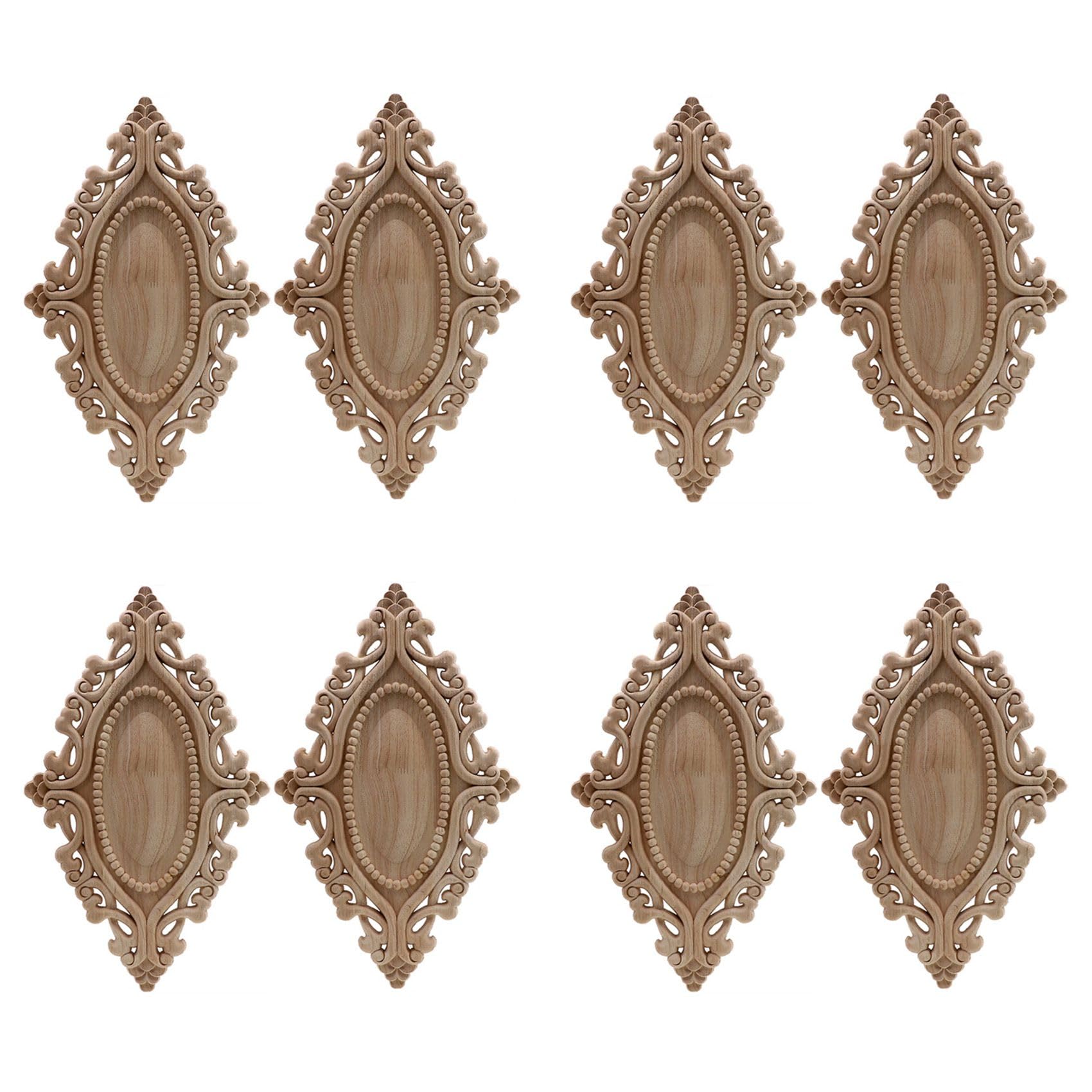 Cadre photo disques décor en bois brut sculpté 25x15 cm lot de 8