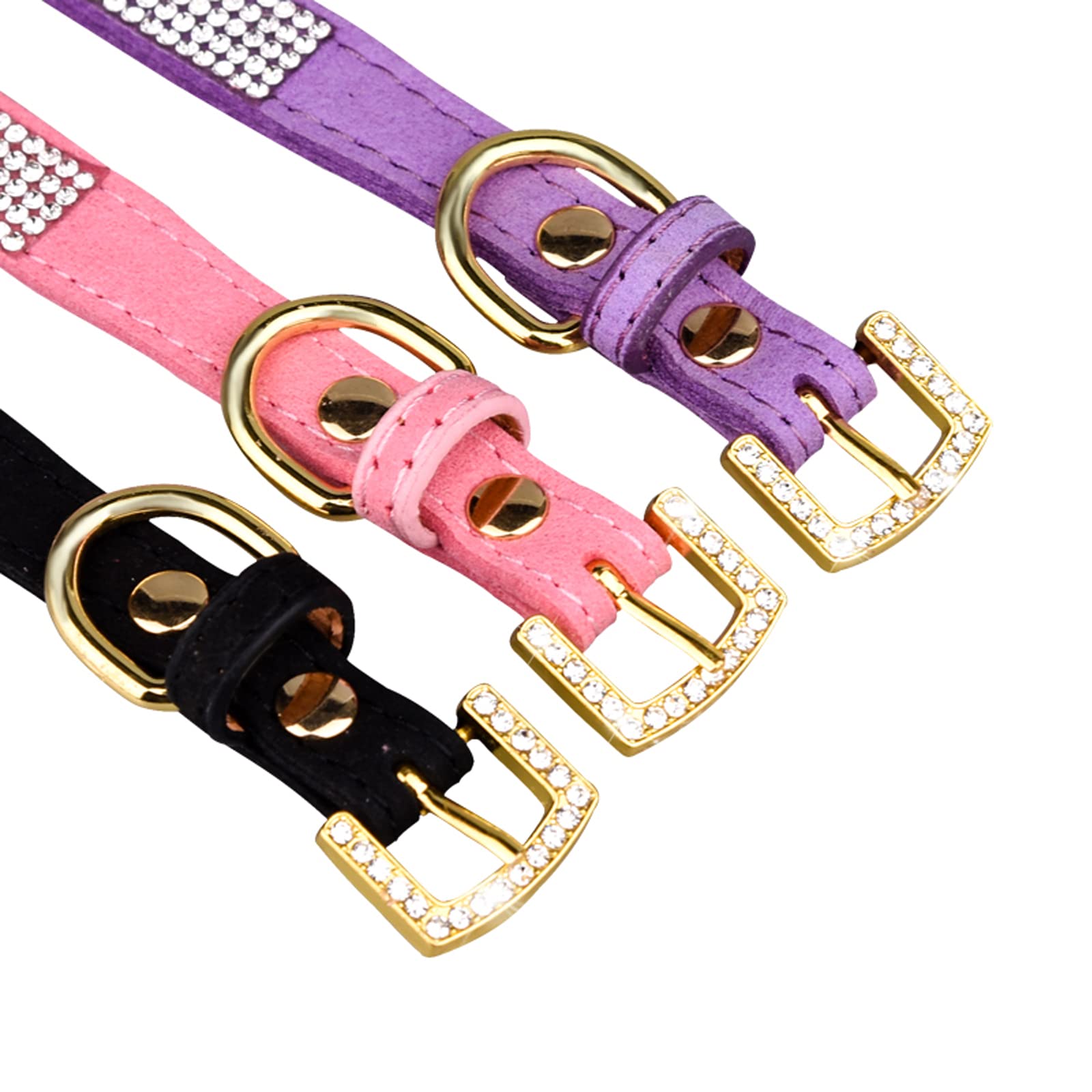 LOVPE Hundehalsband Aus Leder Mit Strass – Verstellbar, Für Kleine Bis Mittelgroße Hunde