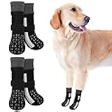 SCENEREAL Anti Slip Dog Socks for Hot Pavement to Prevent Licking Paws, High Top Sporty Style Reflective Dog Grip Socks for Hardwood Floors, Dog Shoes Booties&Paw Protector, Size XL