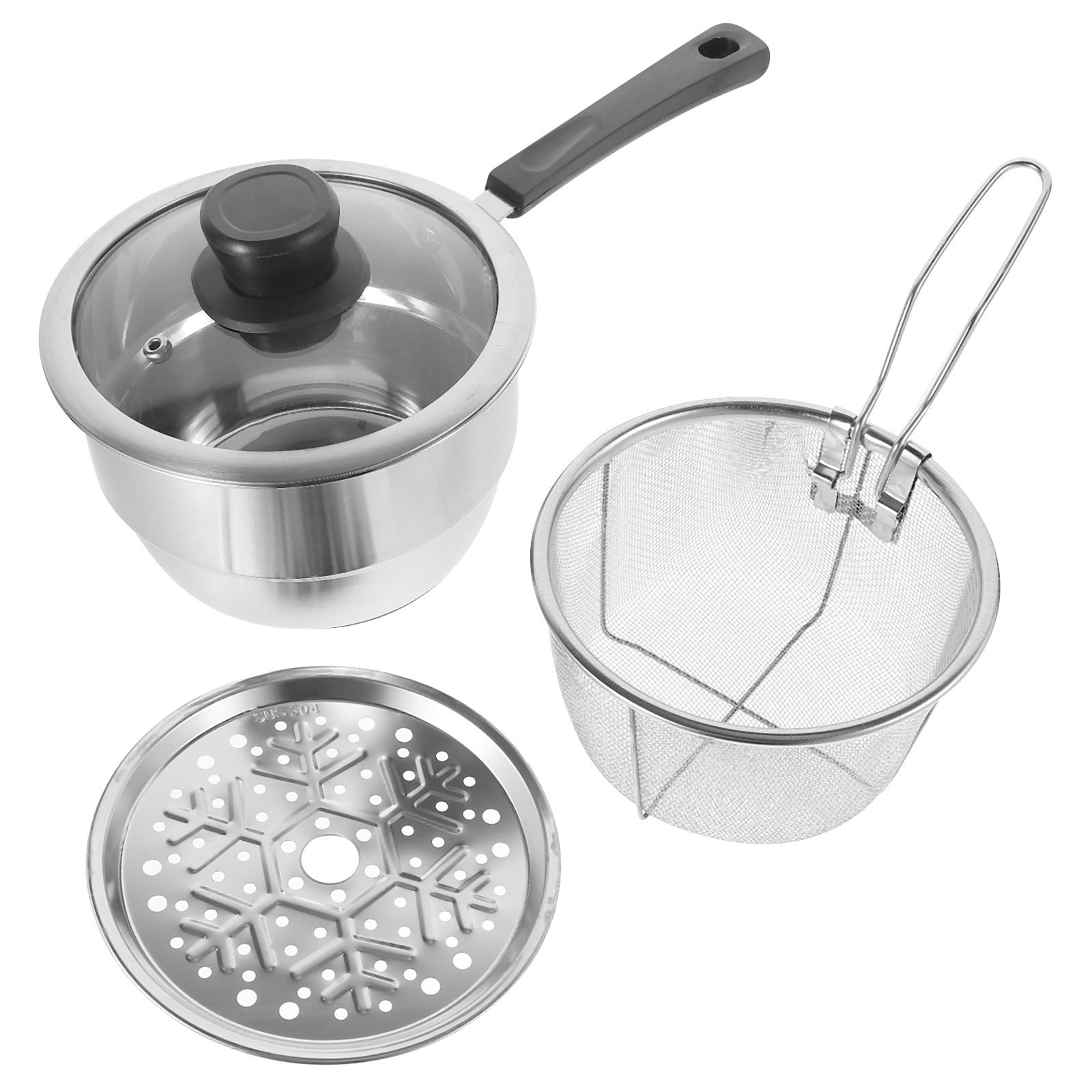 Vaporera Multifuncional de Acero Inoxidable Plata 1 Juego