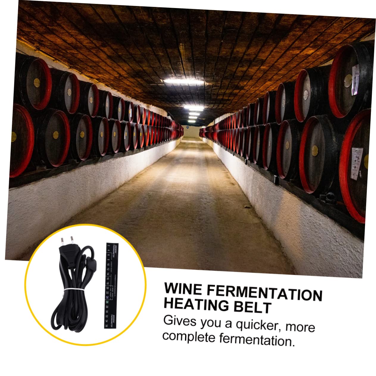 IMIKEYA Cintura di riscaldamento elettrica per fermentazione del vino e della birra tampone di riscaldamento ad alta densità adatto per fusti (UE)