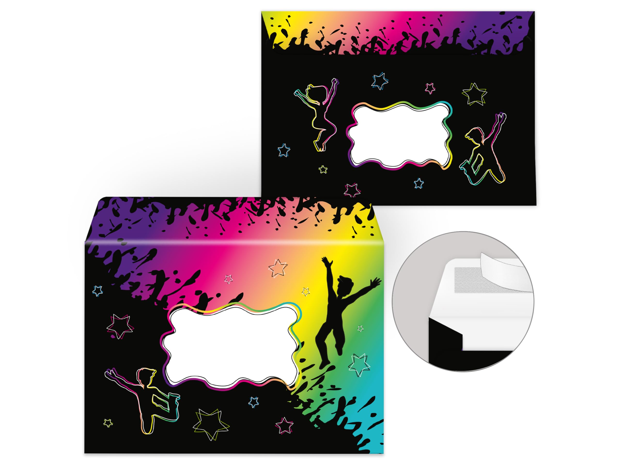 Limonia 12 biglietti di invito per il 9° compleanno dei bambini, Jump Party Trampolino Neon Invito Set Compleanno Ragazze Ragazzi Ragazzi Sacchetto Regalo con 12 Buste, 12 Sacchetti
