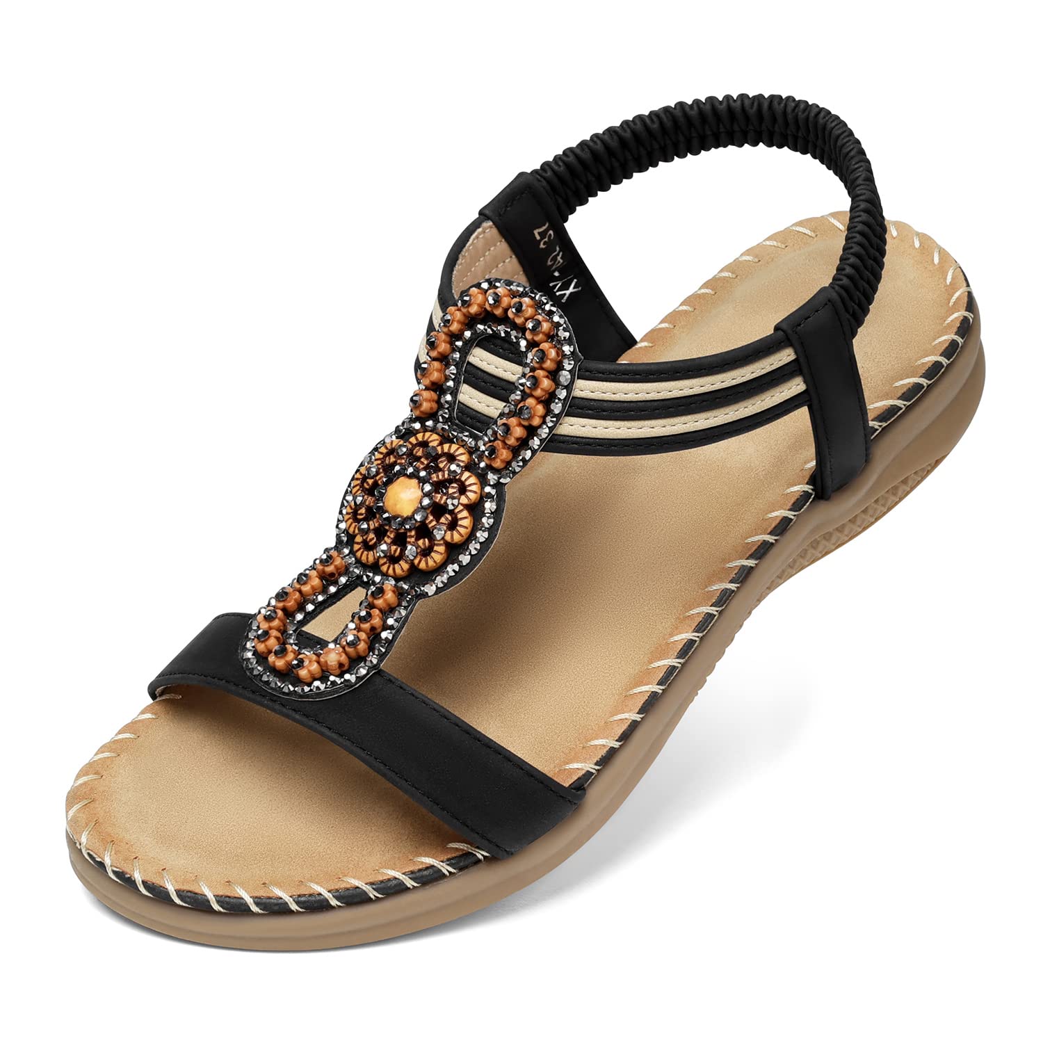 SHIBEVER Womens Sandals Comfortable Summer Dressy Flat Sandals TStrap