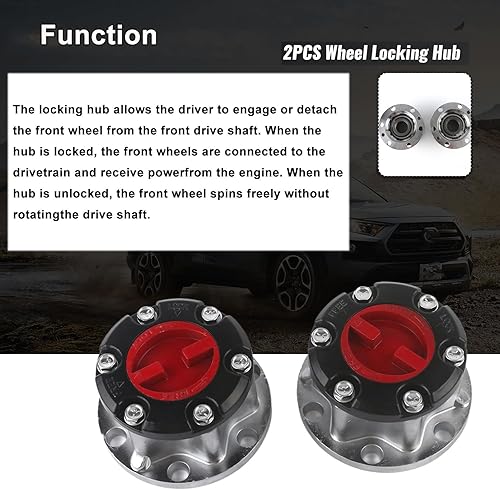 Miniatura 4 de Koxuyim 2 cubos de bloqueo de rueda, un par de cubos de rueda para camioneta Toyota Pickup 4Runner 1986-1995 T100 1987-1989 Sustituye a