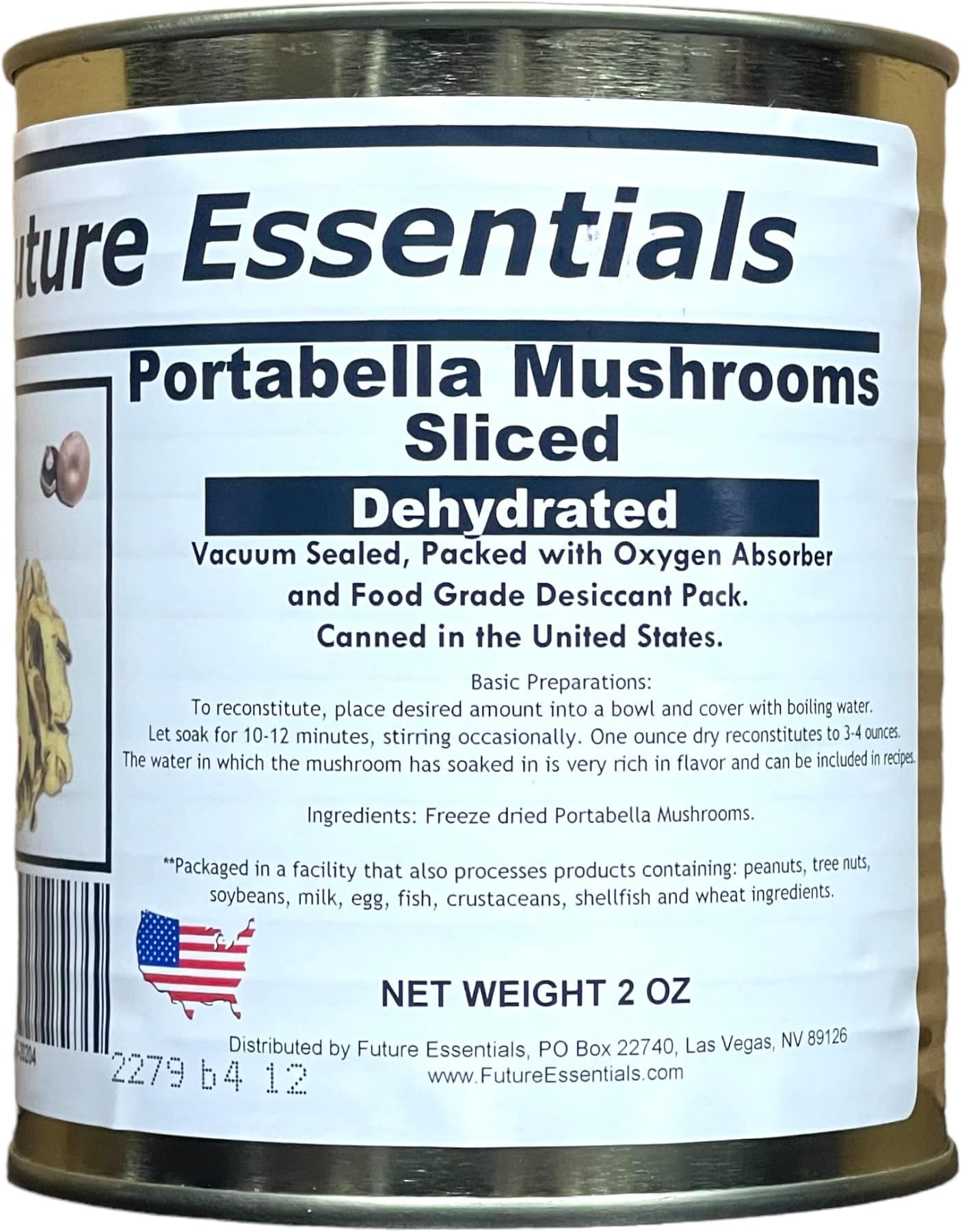 1 Can of Future Essentials Canned Dehydrated Portabella Mushrooms