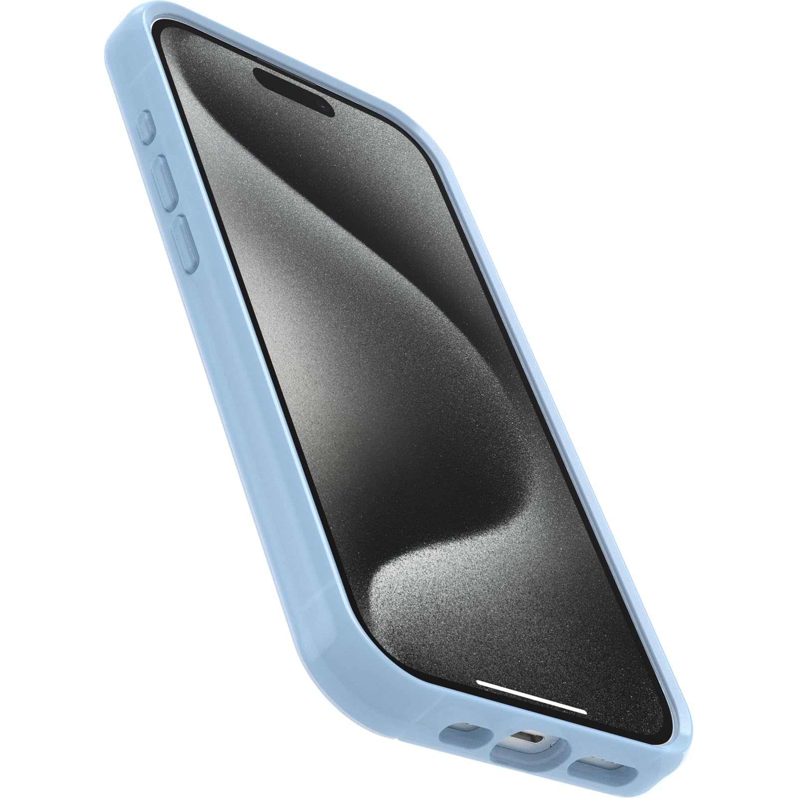 OtterBox Custodia Trasparente per iPhone 15 PRO (Only) Symmetry Series - Dawn Floreal (Blu), Si aggancia a MagSafe, Ultra Elegante, Bordi rialzati proteggono Fotocamera e Schermo