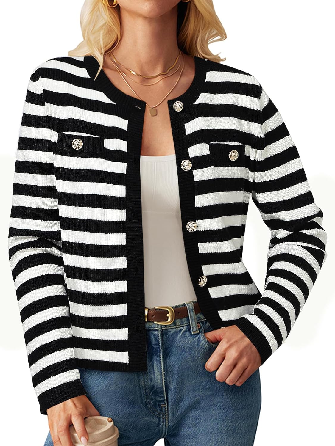 ZANZEA Cardigan Sweaters for Women 2025 Fall Winter Outfits Chunky Cropped Button Down Knit Sweater Jackets