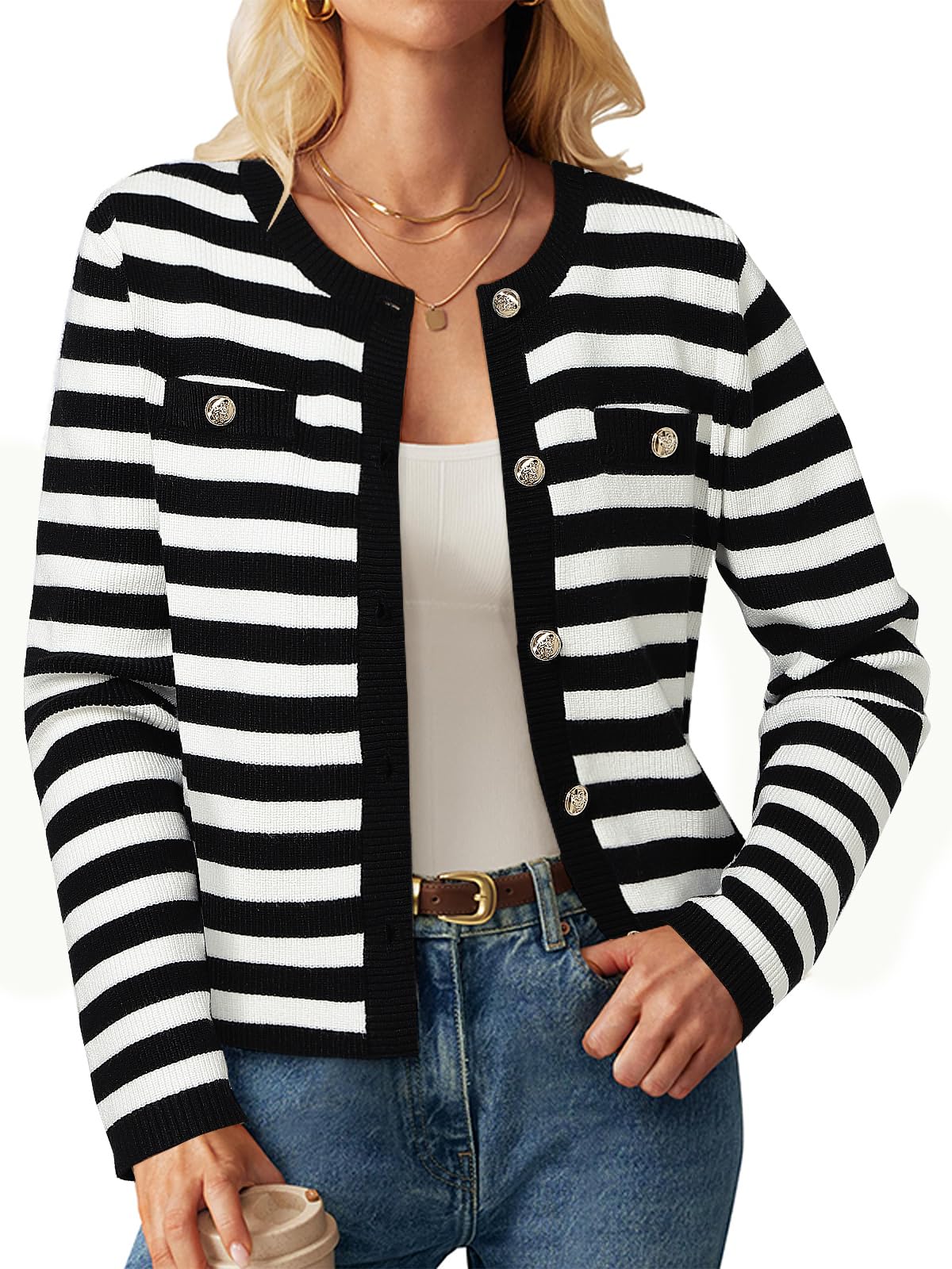 ZANZEA Cardigan Sweaters for Women 2025 Fall Winter Outfits Chunky Cropped Button Down Knit Sweater Jackets