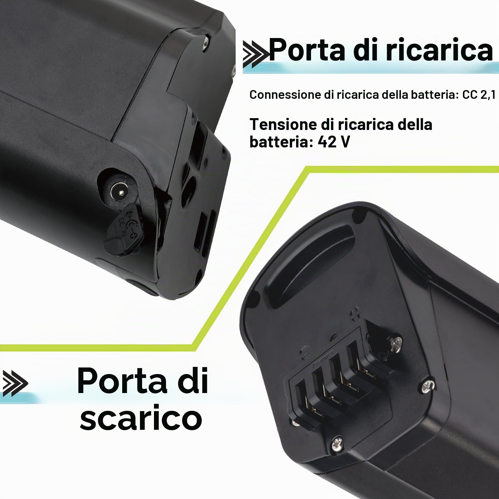 Batteria Ebike 36V 15Ah batteria di ricambio per ESKUTE-Bike Polluno bicicletta città con caricabatterie &BMS batteria al litio per 36V(36V 15Ah)