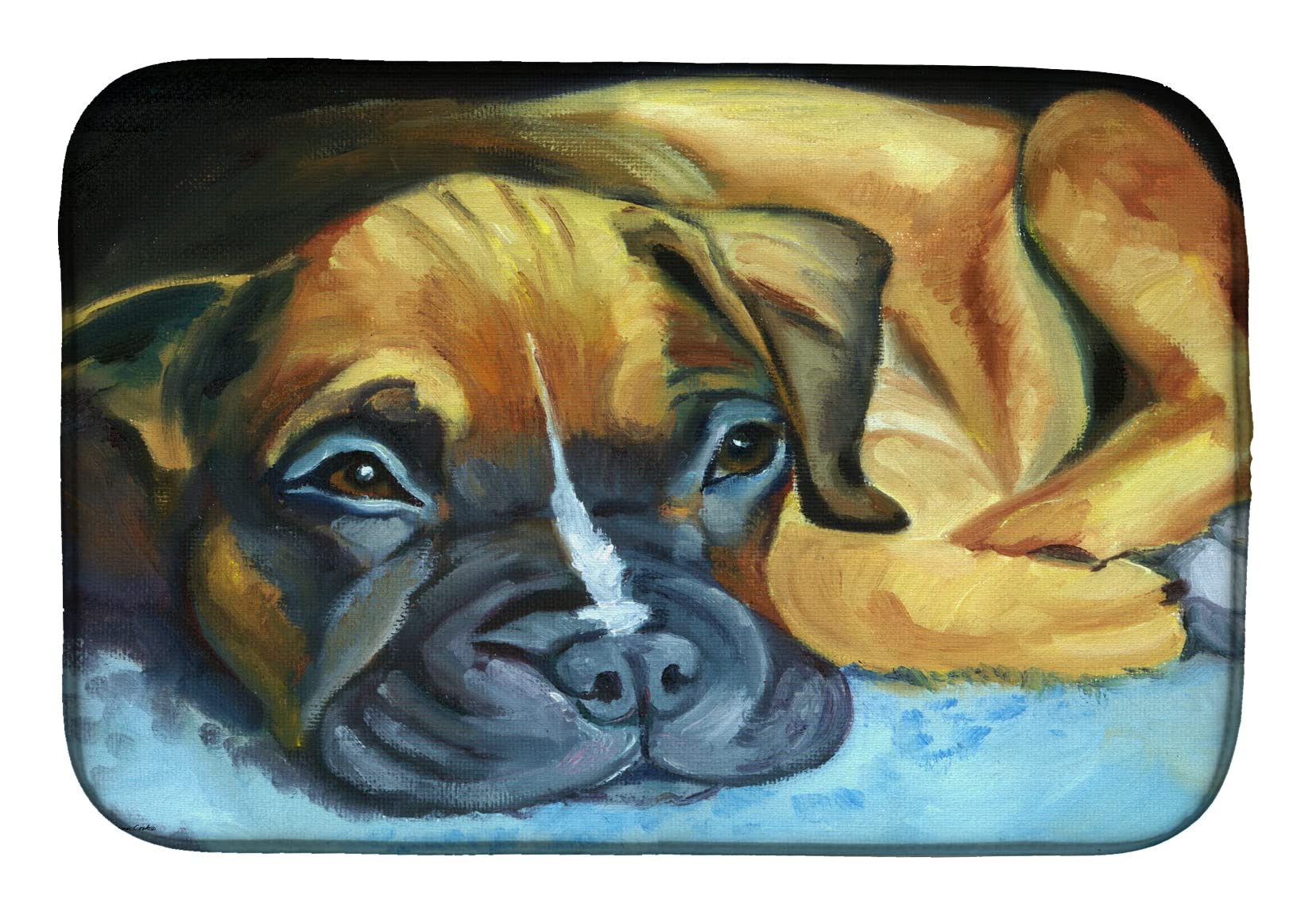 Tapis de séchage ultra absorbant cuisine motif Boxer 35x53