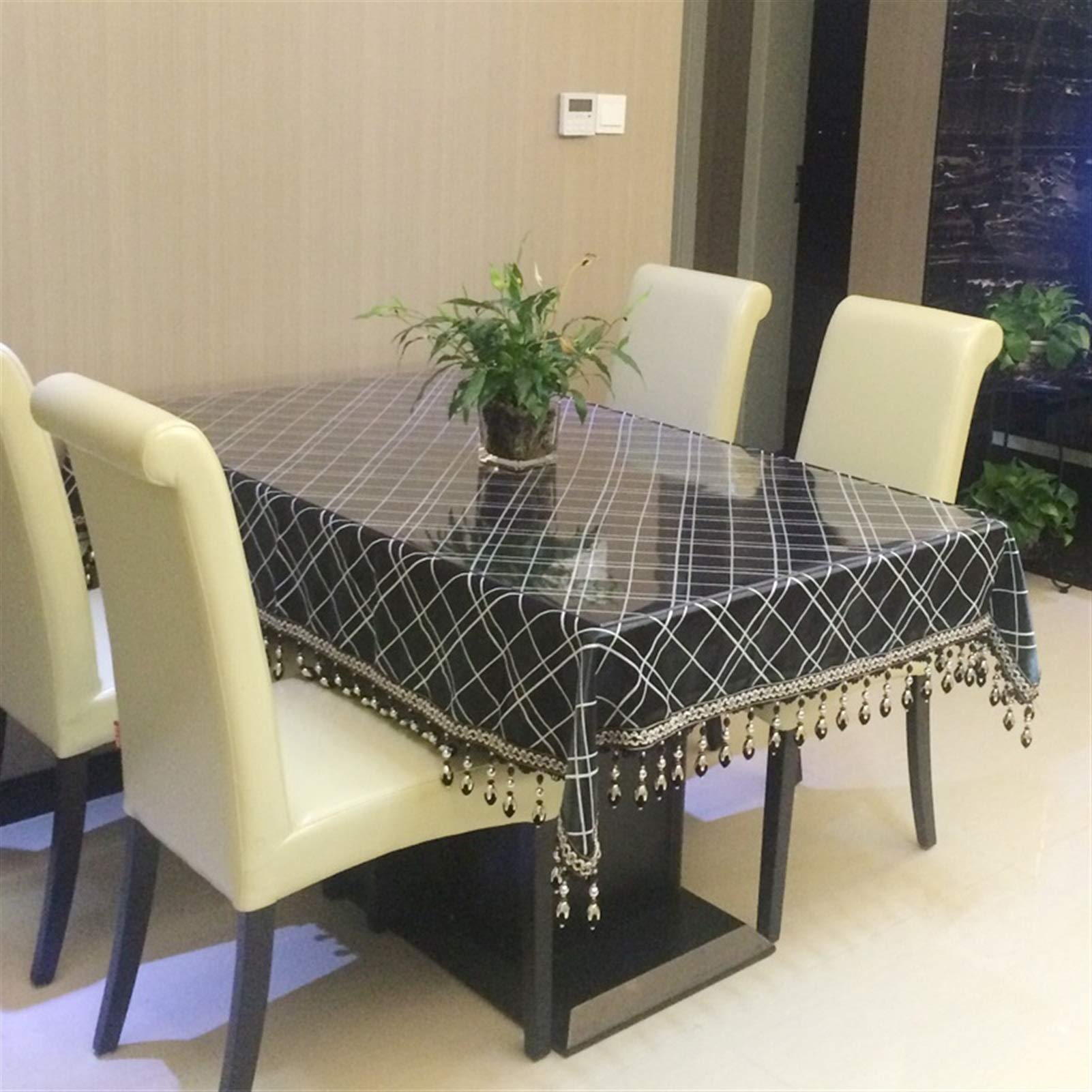 Elegante y Lujoso 100% algodón Mantel Negro para la Cocina Dinning Decoración de la Mesa Fiestas Bodas de Acción de Gracias Navidad Lavable Bordado Tabla de Mesa Regalos navideños