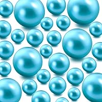 Vista 17 de 120 piezas de perlas flotantes sin agujero para jarrones, perlas negras flotantes para jarrones, rellenos de perlas flotantes, velas artificiales