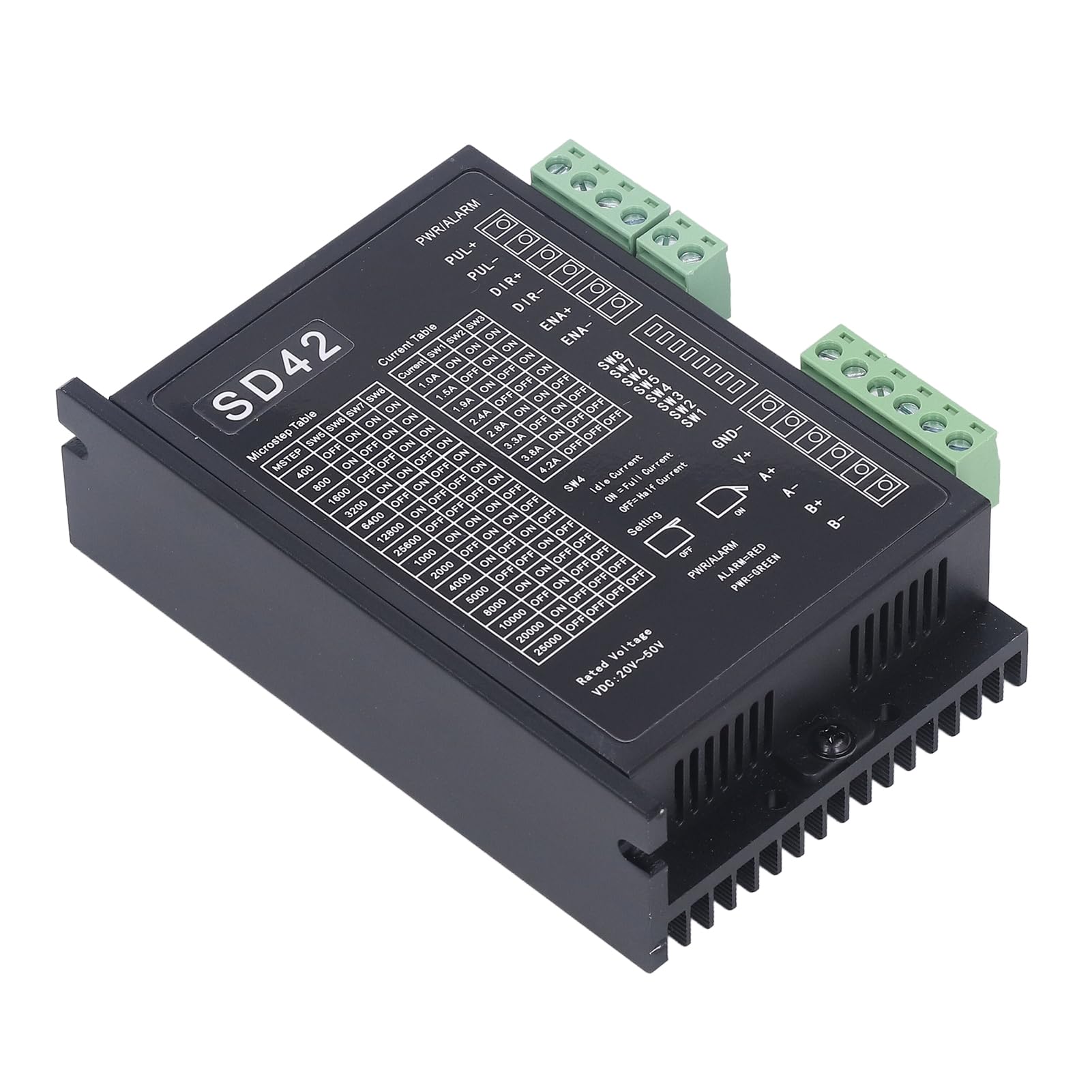 Driver Motore Passo-passo Lega di Alluminio A Basso Rumore Facile da Installare per Macchine CNC, 1 Driver - 1,0-4,2 A DC20-50V