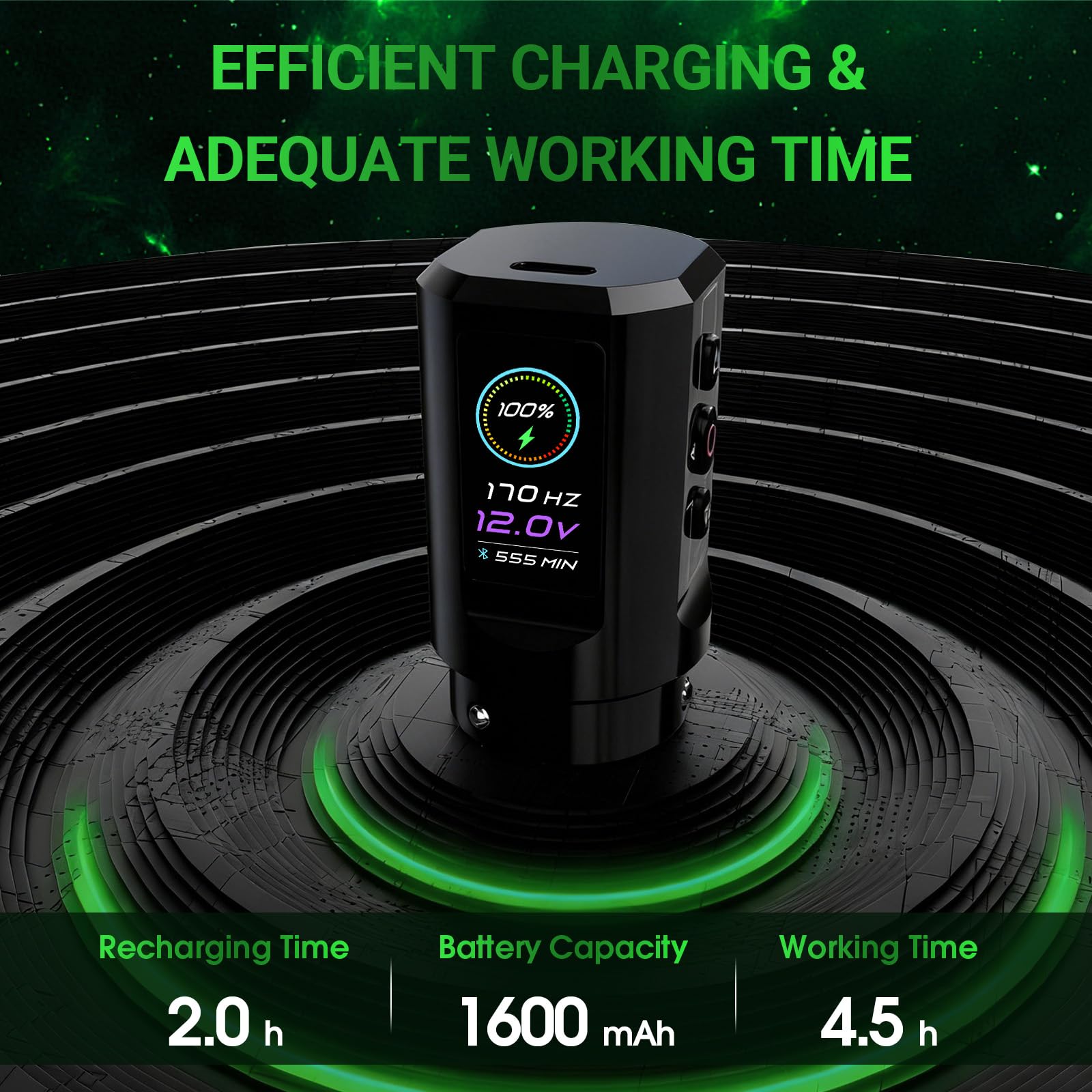 EZ P3 Pro Turbo Tattoo Maschine - 6 Anschläge 2.5-5.0mm Direktantrieb Tätowiermaschine mit Bürstenlosem Motor, Doppelt OLED-Digitalanzeige 1600mAh Batterieleistung