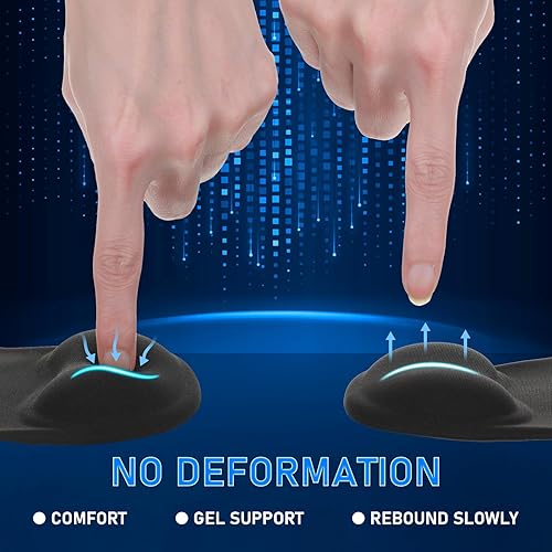 Miniatura 5 de 24 alfombrillas ergonómicas para mouse con soporte de muñeca, alfombrilla de mouse de oficina, alfombrilla de mouse negra para juegos, accesorios de
