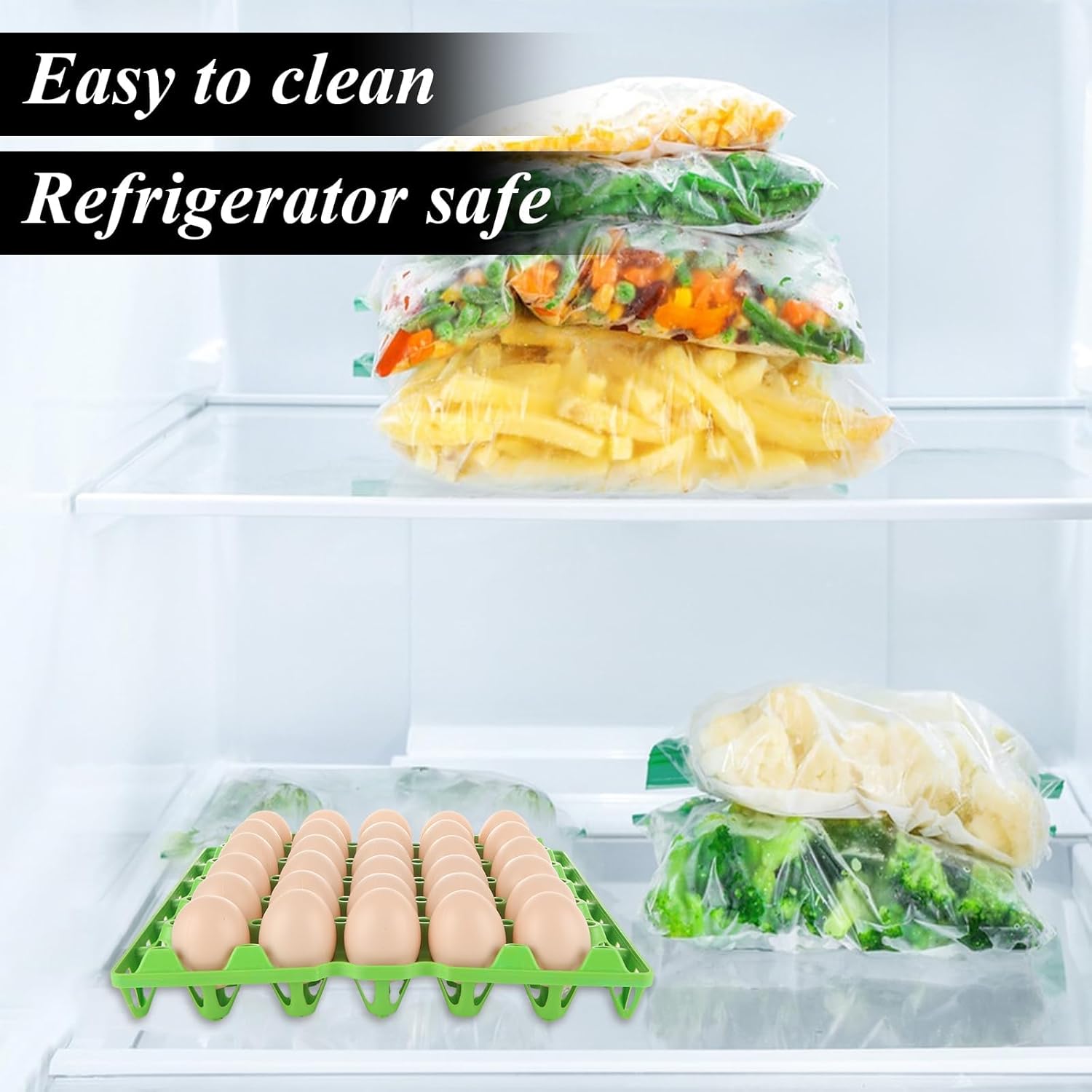 12 Pcs Plastic Egg Tray 30-Cell Egg Flats Egg Crate, Stackable Egg Cartons Hold Multiple Eggs, Egg Cartons for Storing, Sorting, and Shipping Eggs