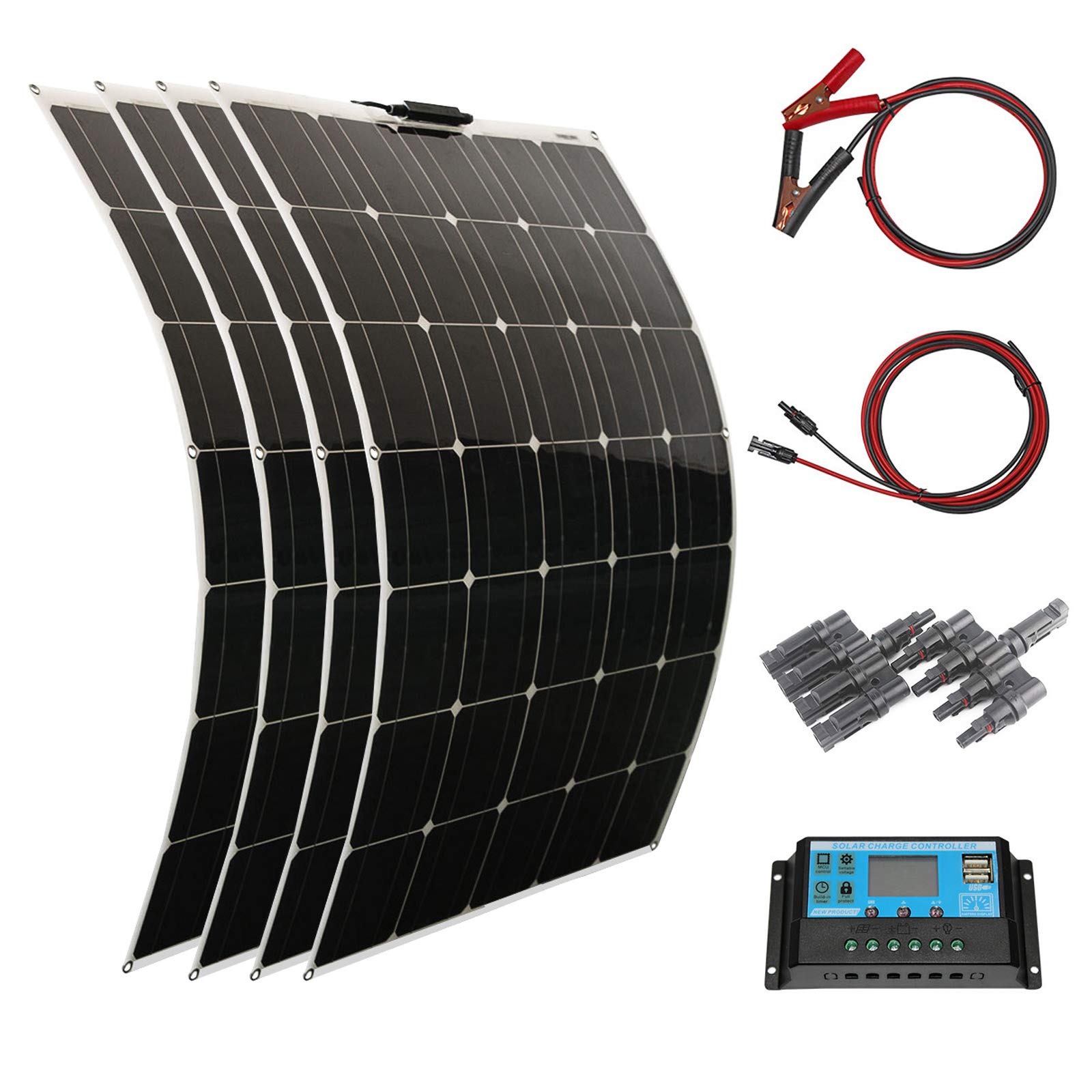 太陽光パネル　フレキシブルソーラーパネル ソーラーパネル フレキシブルタイプ 4枚セット