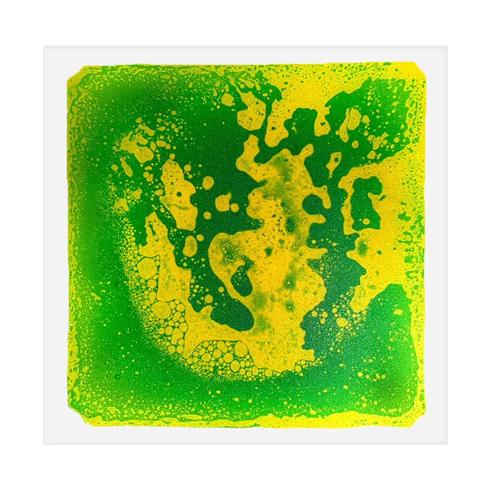 Sensory Junction Liquid Sensory Floor Tiles - Durable & Non-Slip Mat, 19.68 x 19.68 Inch - Perfect Home Decor, Ideal for Toddlers & Children Playrooms and Decorative Dance Floors (Lemon & Lime Slime)