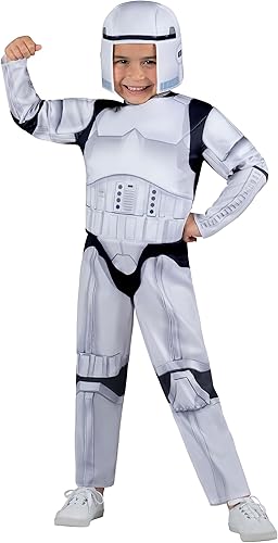 STAR WARS Stormtrooper - Disfraz oficial para niños pequeños 3T-4T, overol acolchado con tocado de espuma