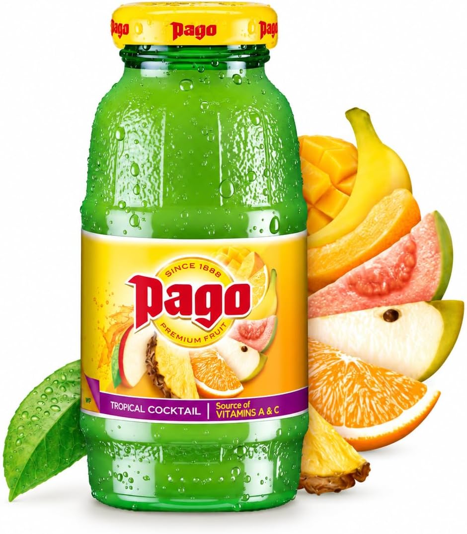 Tropical - 100% Natural Fruits and Vegan Friendly and Gluten Free 200ml (Pack of 12)