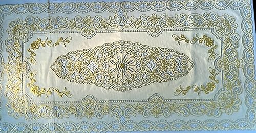 Paquete de 3 caminos de mesa de vinilo, manteles individuales, tocador o bufanda de mesita de noche, 17 x 33 pulgadas, corte decorativo, diseño