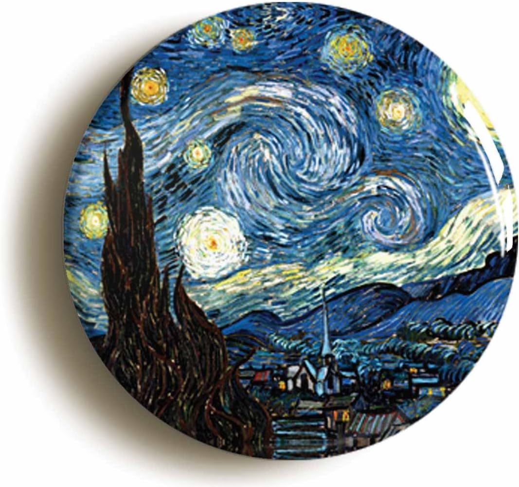 STARRY NIGHT BY VINCENT VAN GOGH BUTTON BADGE (1inch / 25mm diameter)