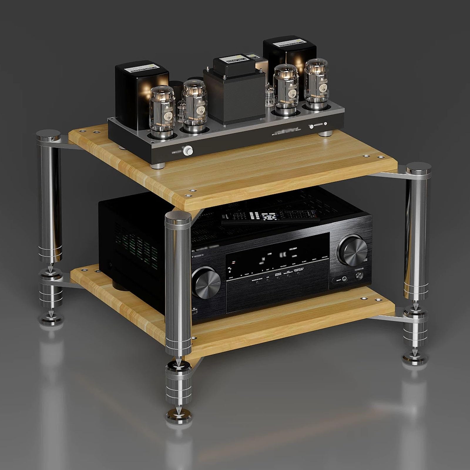 Support audio 4 niveaux anti-vibrations meuble hifi ouvert