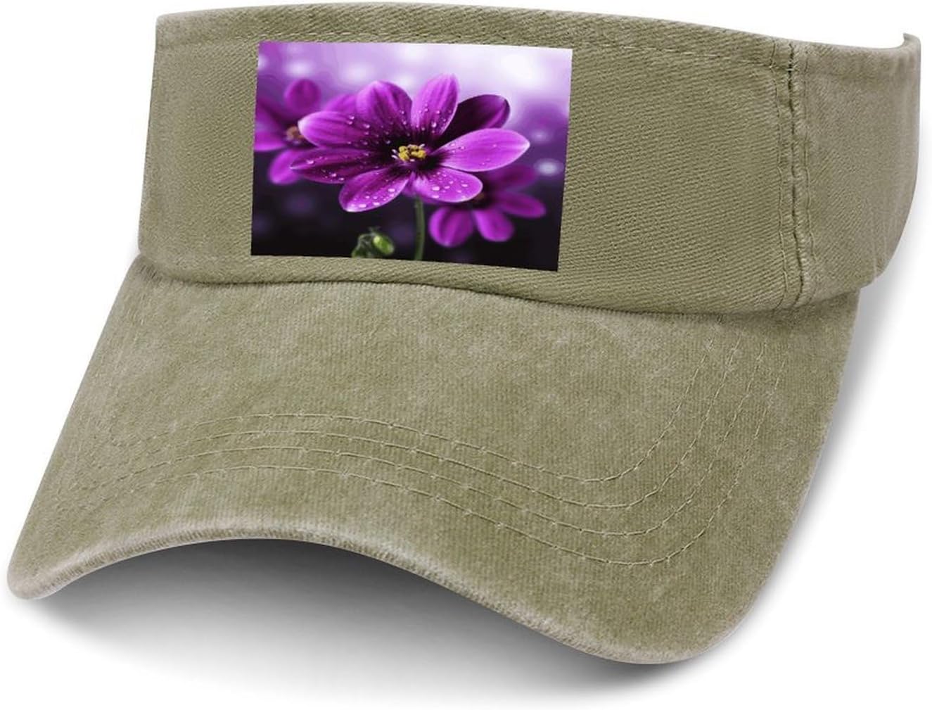 Purple Flower Sun Visor Hat for Men Women