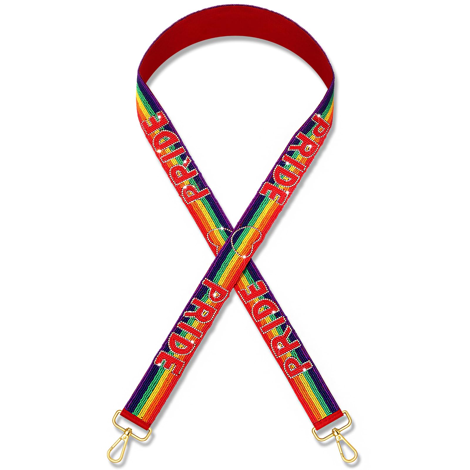 NVENF Beaded Purse Straps Rainbow Pride Crossbody Purse Strap LGBTQ Shoulder Bag Strap Pride Month Rainbow Accessories Outfits Party Favors (Style D)
