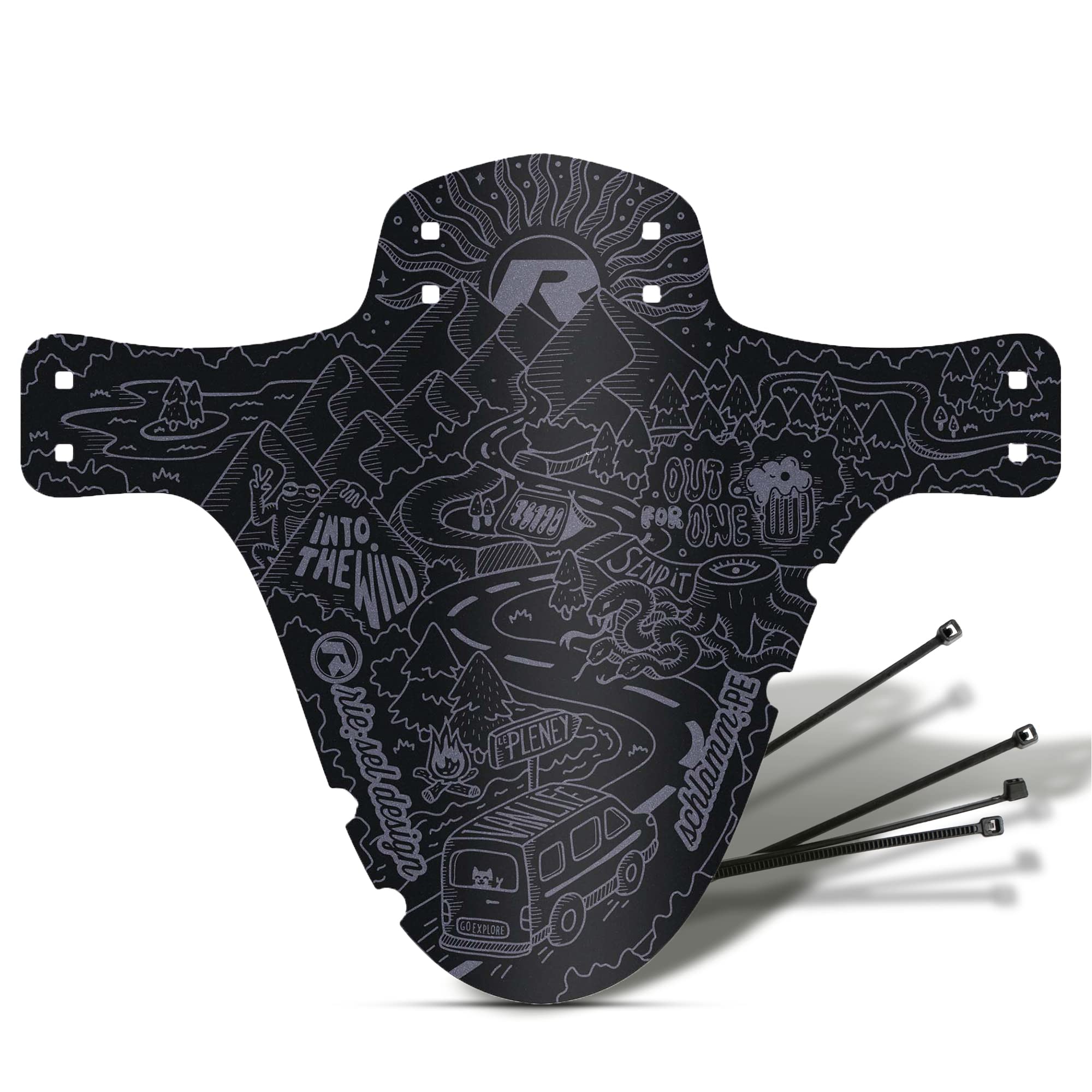 Riesel Design Mudguard MTB Mudguard Mud: PE Trail & Enduro Bicycle Mudguard 20-29 Inch Includes Cable Tie Made in Germany