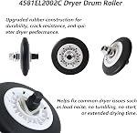 Pour LG Kit de rouleaux à sécheuse, 4581EL2002L pour kit de rouleau à tambour à sécheuse Lg, comprend 4581EL2002C Rouleurs à tambour, 4561EL3002A Idler Pouley, 4400EL2001A Ceinture pour Kenmore Elite & LG Remplacement des pièces du séchoir