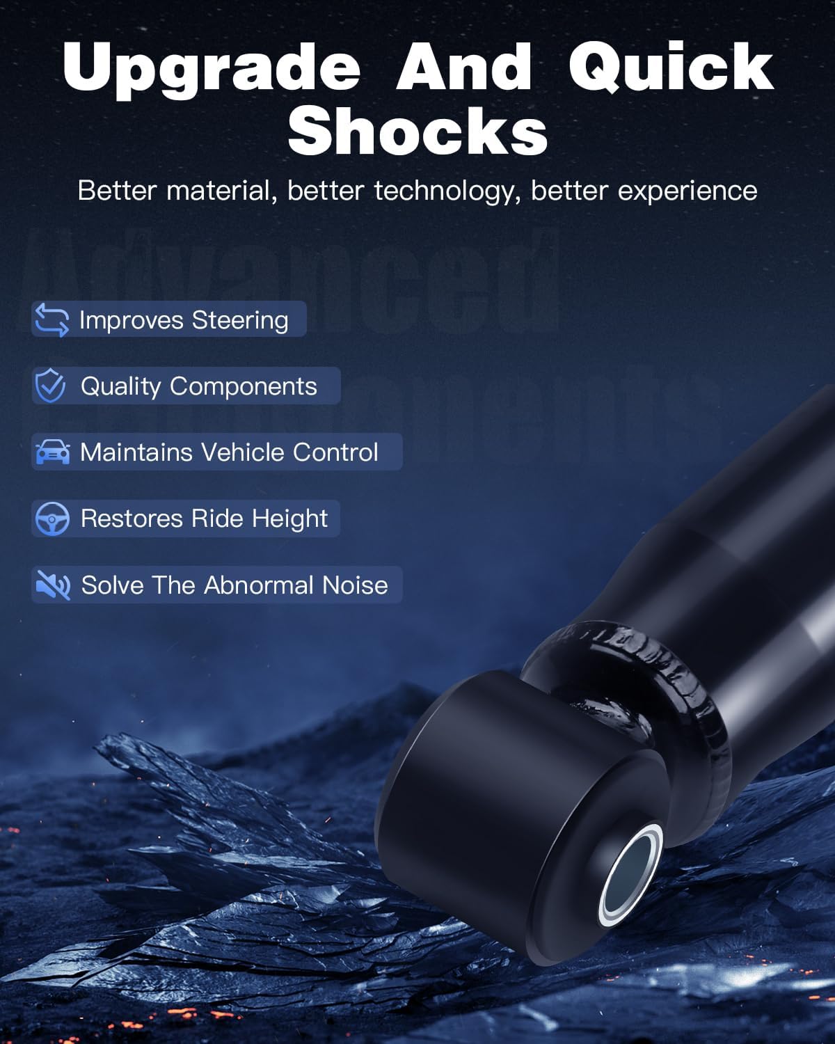 Shocks and Struts,ECCPP Front Pair Shock Absorbers Strut Kits Compatible with 1997-2004 for Ford for F-150,1997-2002 for Ford Expedition,1997-1999 for Ford for F-250 344368 37133