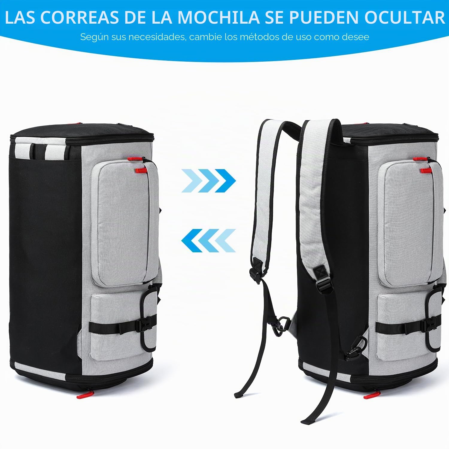 Bolsa de traje, bolsa de viaje para hombre, bolsa de viaje convertible, equipaje de mano con compartimento para zapatos, 3 en 1, bolsa grande para ropa, mochila, traje, para viajes de negocios, color