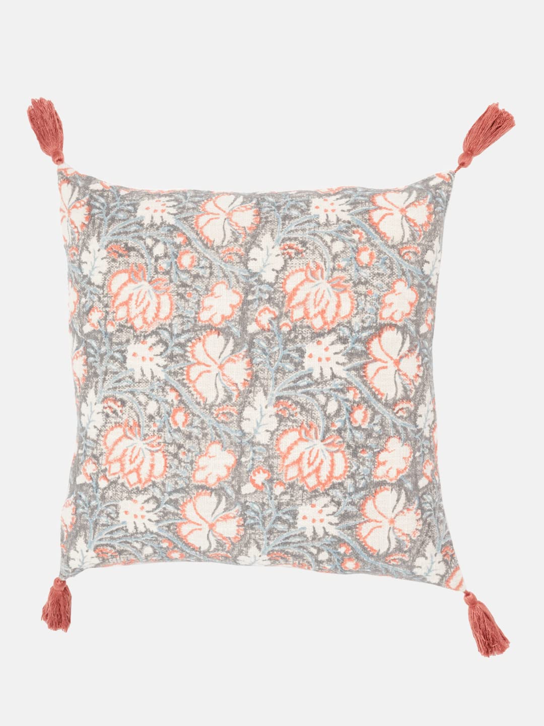 Buy Fabindia Grey Nishar Cotton Printed Cushion Cover 20"X20" Online at Low Prices in India