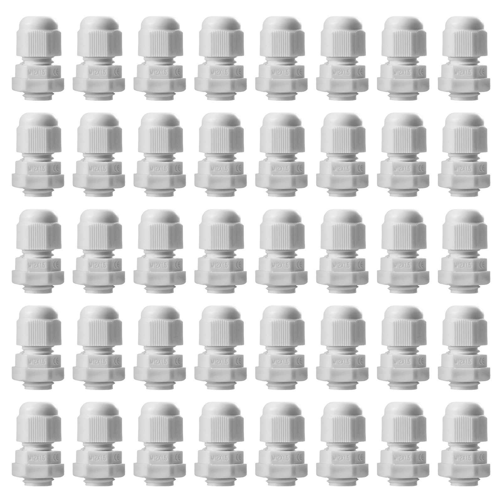 Cable Glands Mixed Set, 40PCS Waterproof Stuffing Glands M12