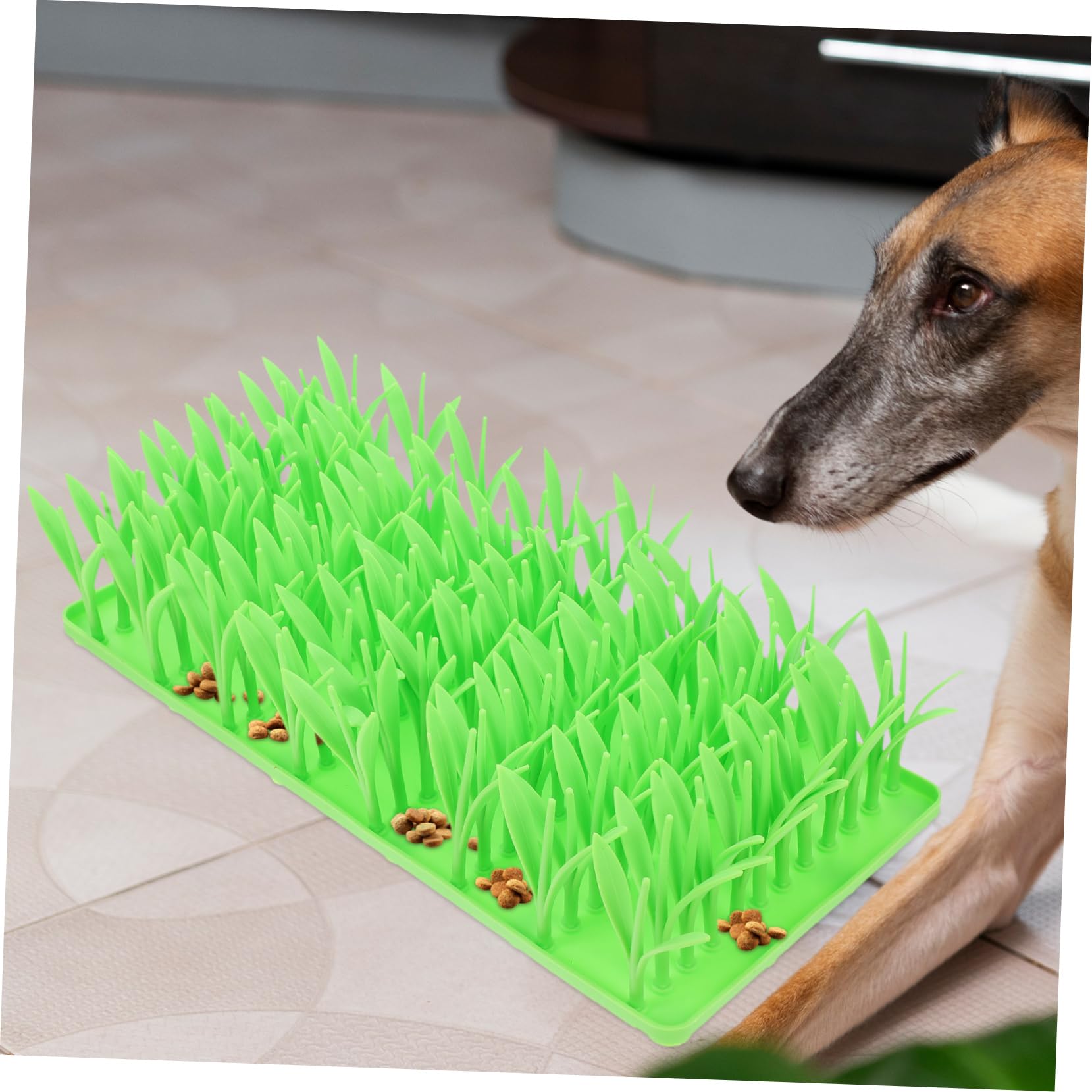 Tapis D’Alimentation Lent en Silicone pour Animaux, Design Herbe, Antidérapant, Interactif, pour Chiens et Chats, 100% Français