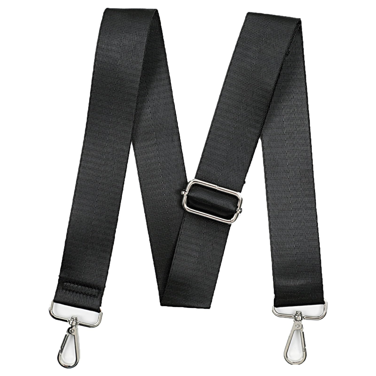 AiQInu Adjustable Bag Strap, Width 3.8 cm, Length 80-140 cm, Black, Classic Style, Polyester Material
