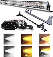 Vista 15 de ASLONG Barra de luz LED de 22 pulgadas 120 W con parpadeo blanco/ámbar y seis modos de luz de inundación y penetración para todoterreno, 1 pieza