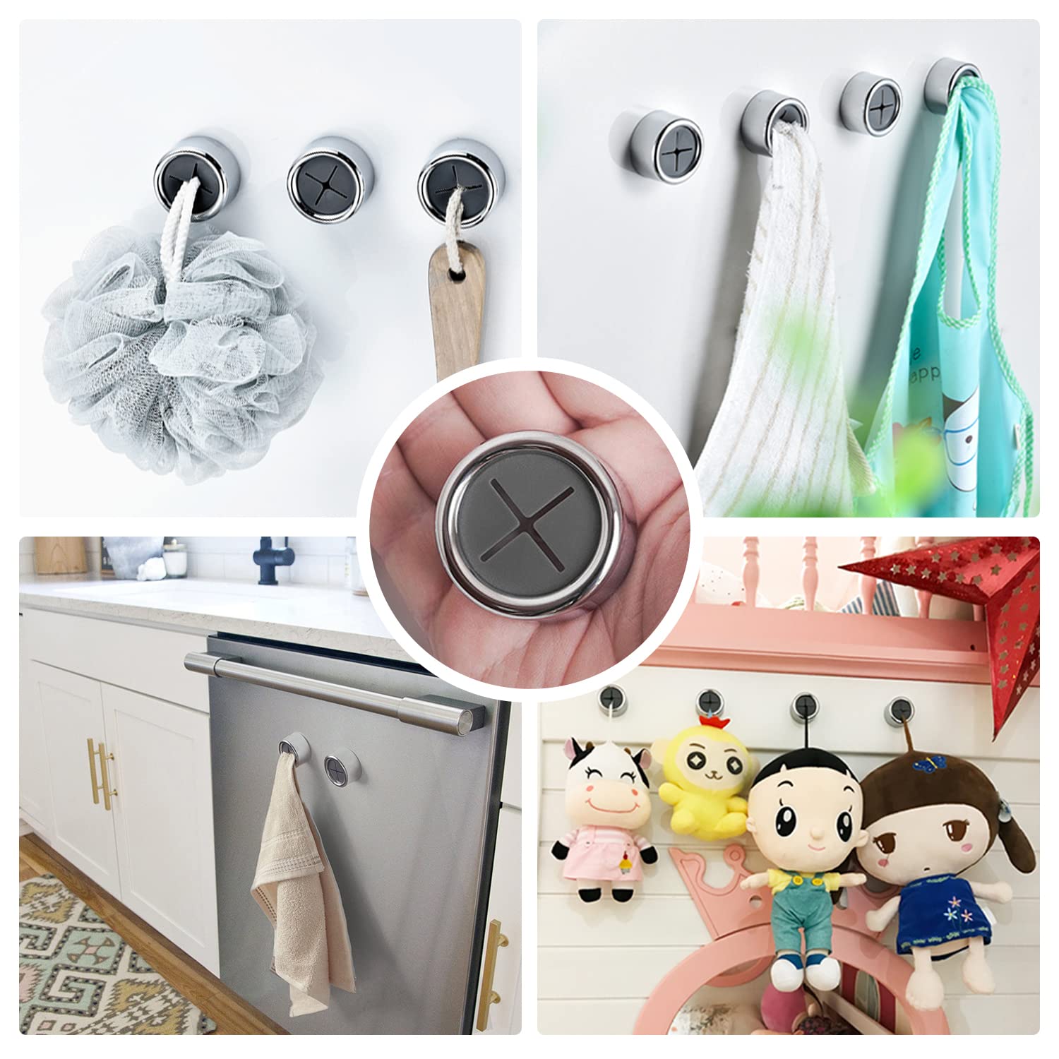 Set Di 5 Portasciugamani Rotondi, Ganci Per Asciugamani Da Cucina Senza Foratura, Per Cucina Senza Foratura Per Cucina Bagno E Casa 88931155