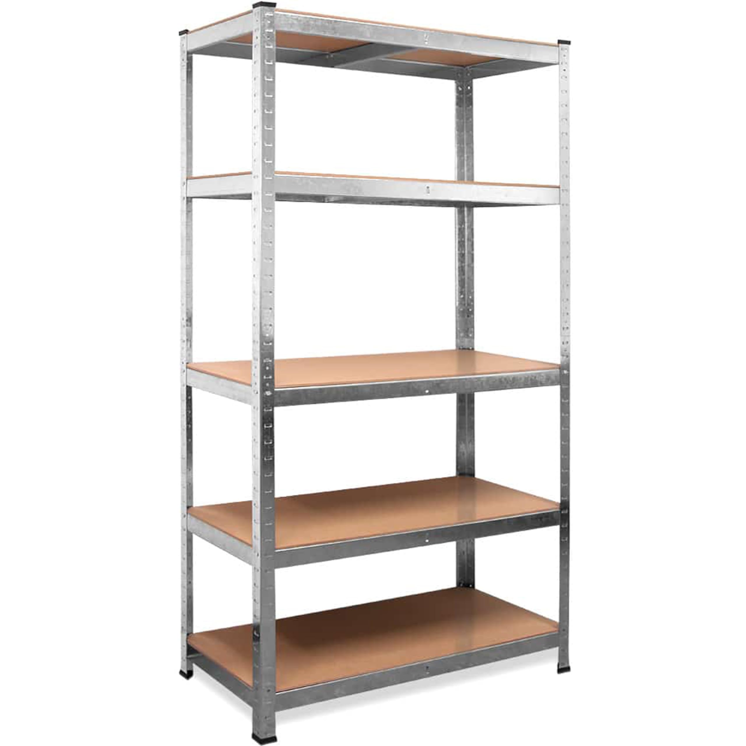 Monzana® Estantería Almacenaje Metálica 180x90x60cm 875kg Estanterías Trastero Cocina Modular para Cargas Pesadas 5 Baldas MDF Taller Garaje Plata