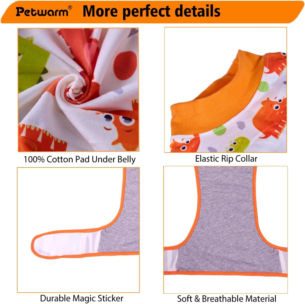 PetWarm Recovery Suit for Dogs, Dinosaur Pattern, Yellow and Galaxy Pattern, Pink, XS