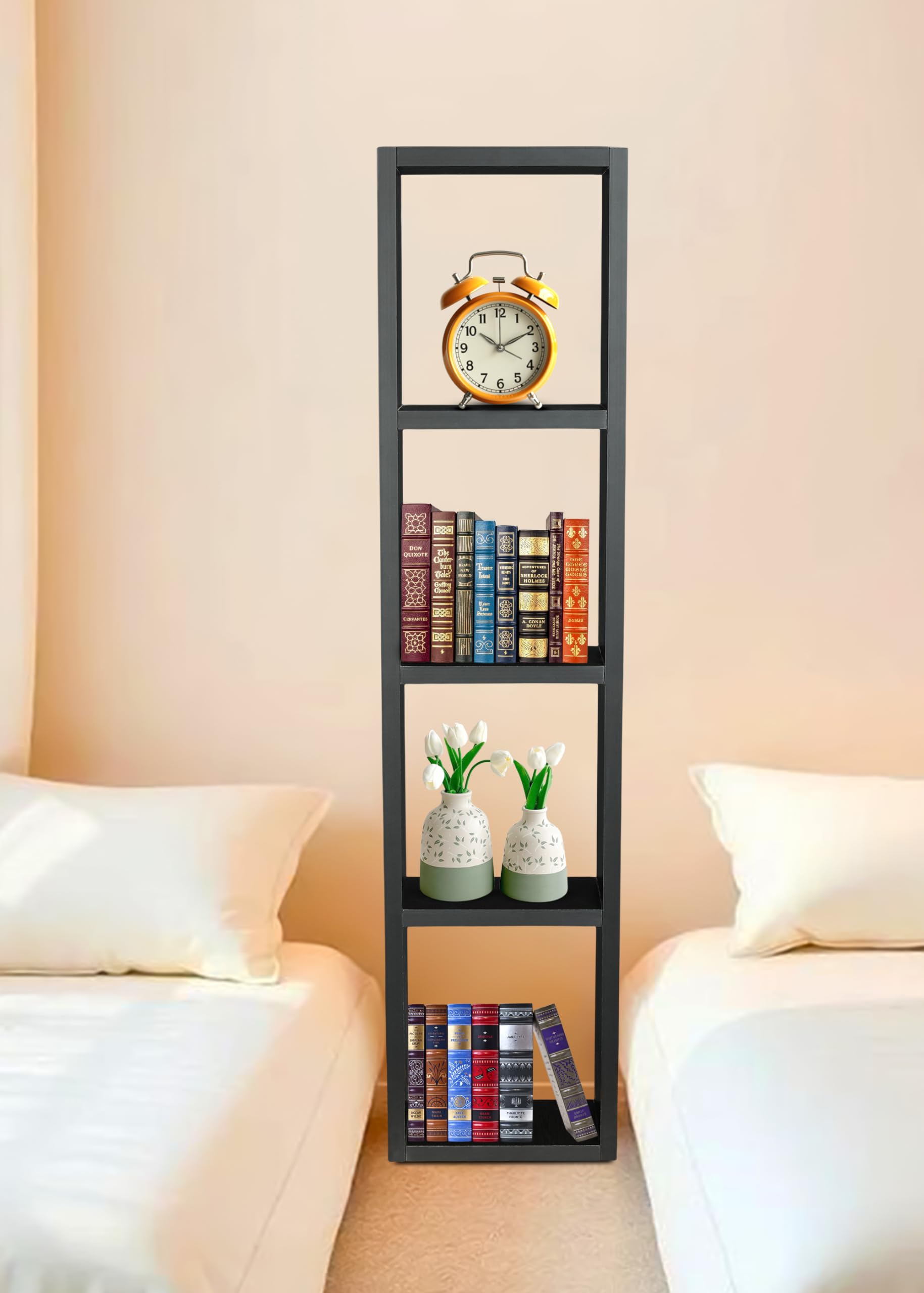 KVS Furniture Bookshelf| Storage Shelve for Books Storage Organizer| Children Book Rack| Bookcase for Home Furniture |Cabinet Shelves for Bedroom Office Living Room (5 Shelf) (Black)-image-12