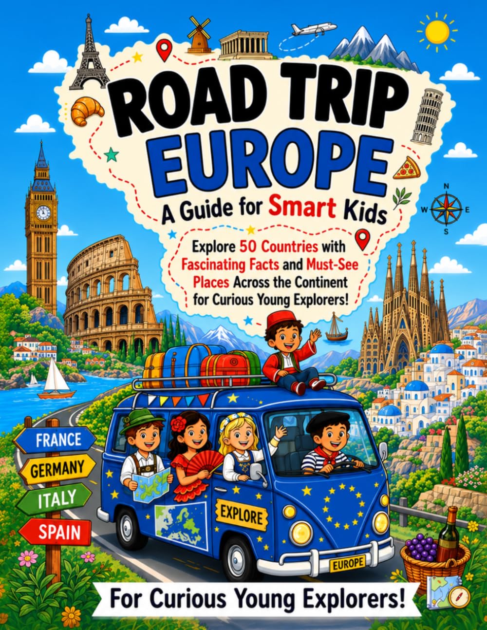 Road Trip Europe: A Guide for Smart Kids: Explore 50 Countries with Fascinating Facts and Must-See Places Across the Continent for Curious Young Explorers! (Smart Kids Road Trip Series)